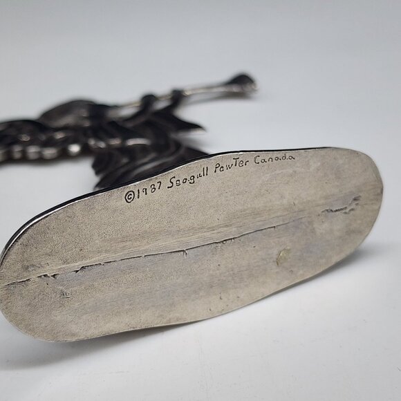 Vintage 1987 Seagull Pewter Canada Angel Figurine Blowing Trumpet - Picture 4 of 9